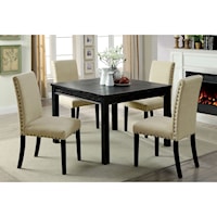 Transitional 5 Piece Dining Table Set