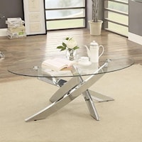 Contemporary Style Coffee Table w/Chrome Legs