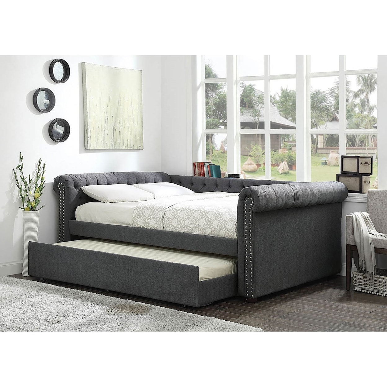 Furniture of America - FOA Leanna Queen Daybed w/ Trundle 
