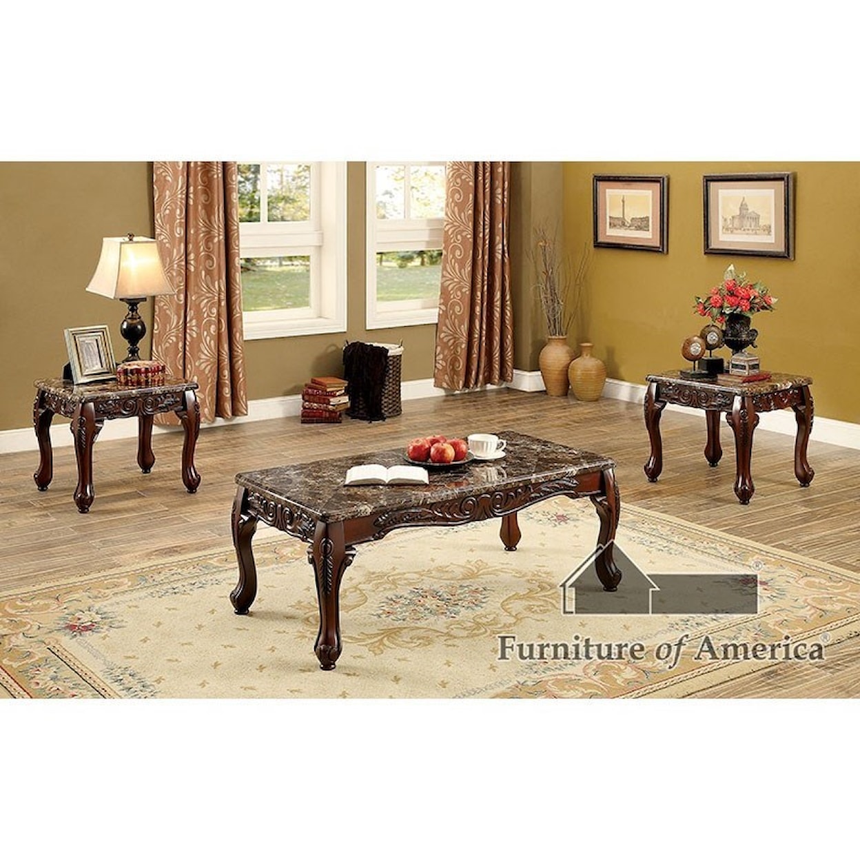Furniture of America - FOA Lechester 3 Pc. Table Set