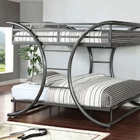 Contemporary Metal Full Over Full Bunk Bed