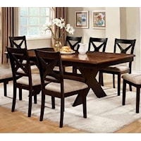 Transitional Two-Toned Dining Table with Removable Leaf