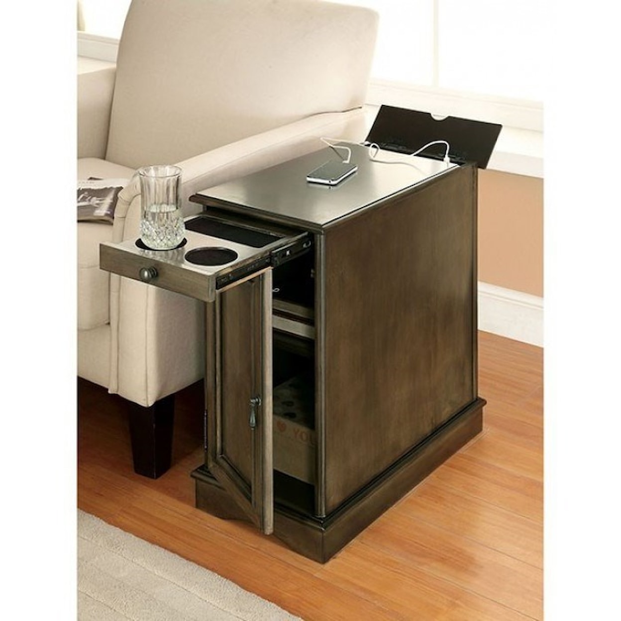 Furniture of America - FOA Lilith I Side Table w/ USB