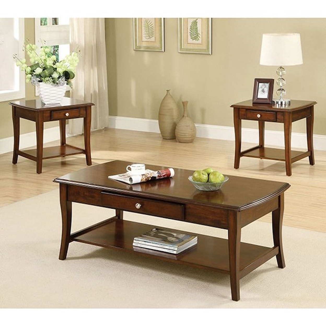Furniture of America Lincoln Park 3 Piece Table Set