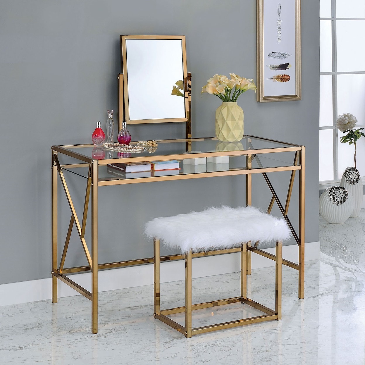 FUSA Lismore--705881900 Vanity w/ Stool