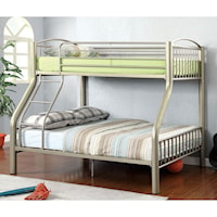 Transitional Metallic Gold Twin Over Full Youth Bunk Bed