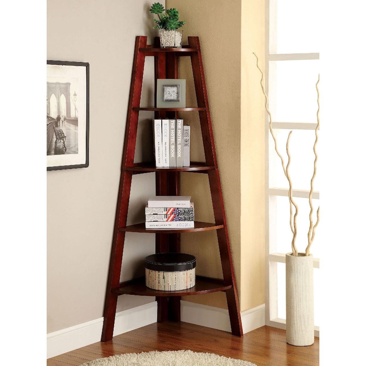 Furniture of America Lyss Ladder Shelf