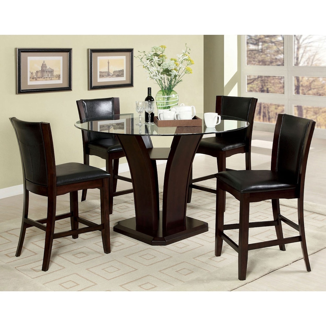 Furniture of America Manhattan III Pub Table Dining Set