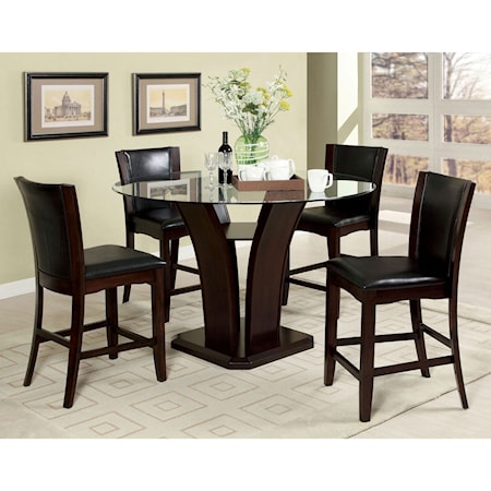 Contemporary Pub Table Dining Set for Four
