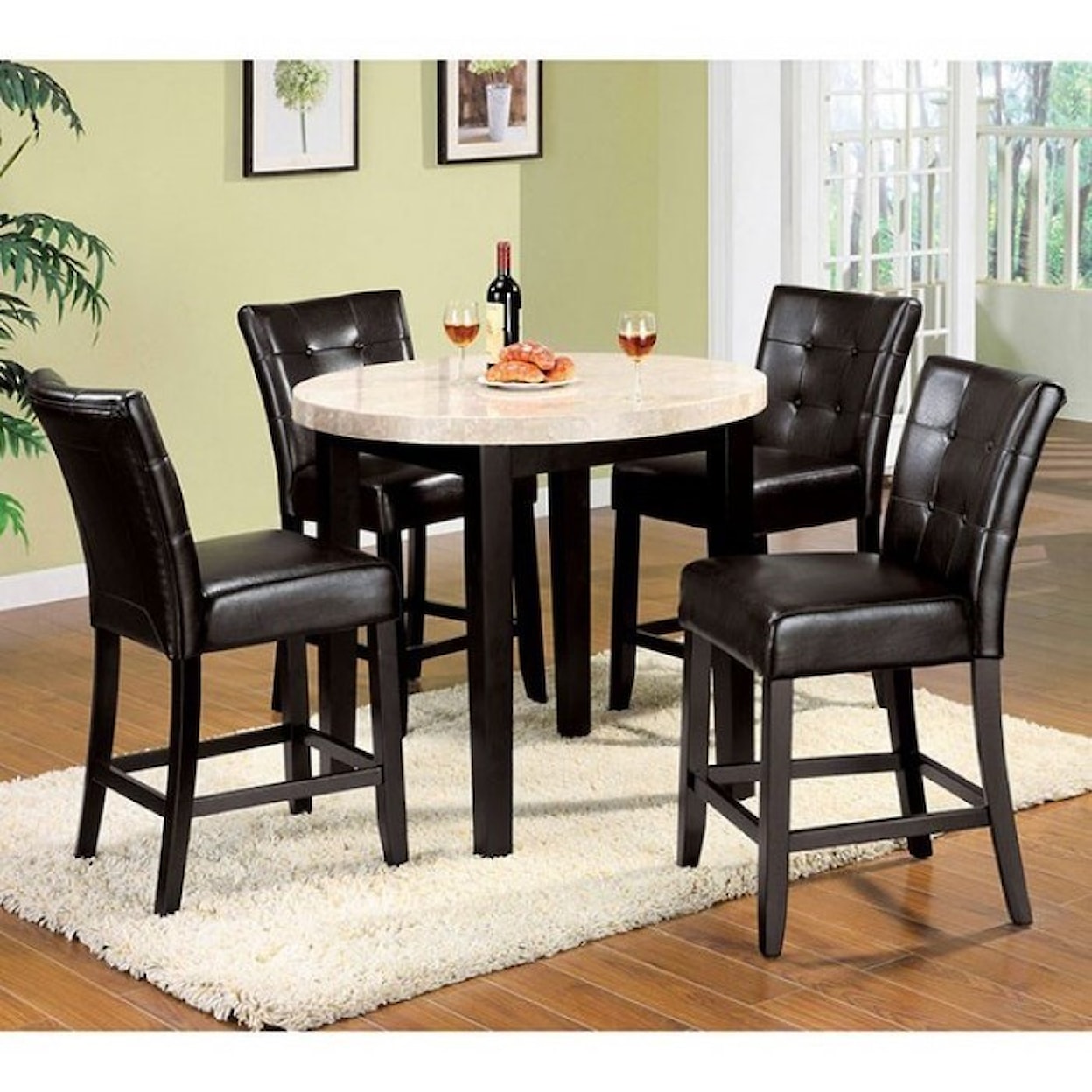 Furniture of America - FOA Marion II Counter Height Table and 4 Side Chairs