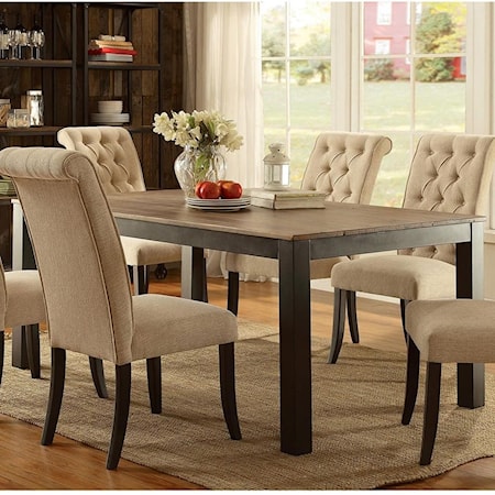 Contemporary Dining Table with Solid Wood Top