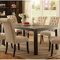 Contemporary Dining Table with Solid Wood Top