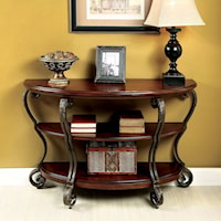 Traditional Sofa Table with 2 Shelves