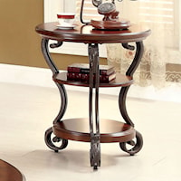 Traditional Side Table with 2 Shelves
