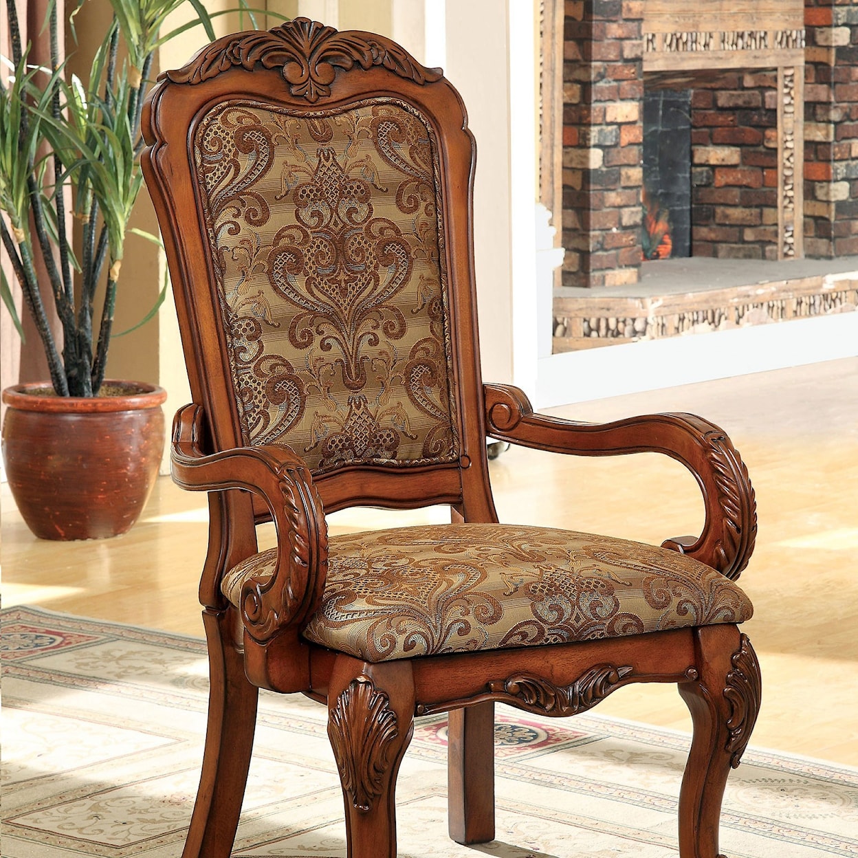 Furniture of America Medieve Set of Two Arm Chairs