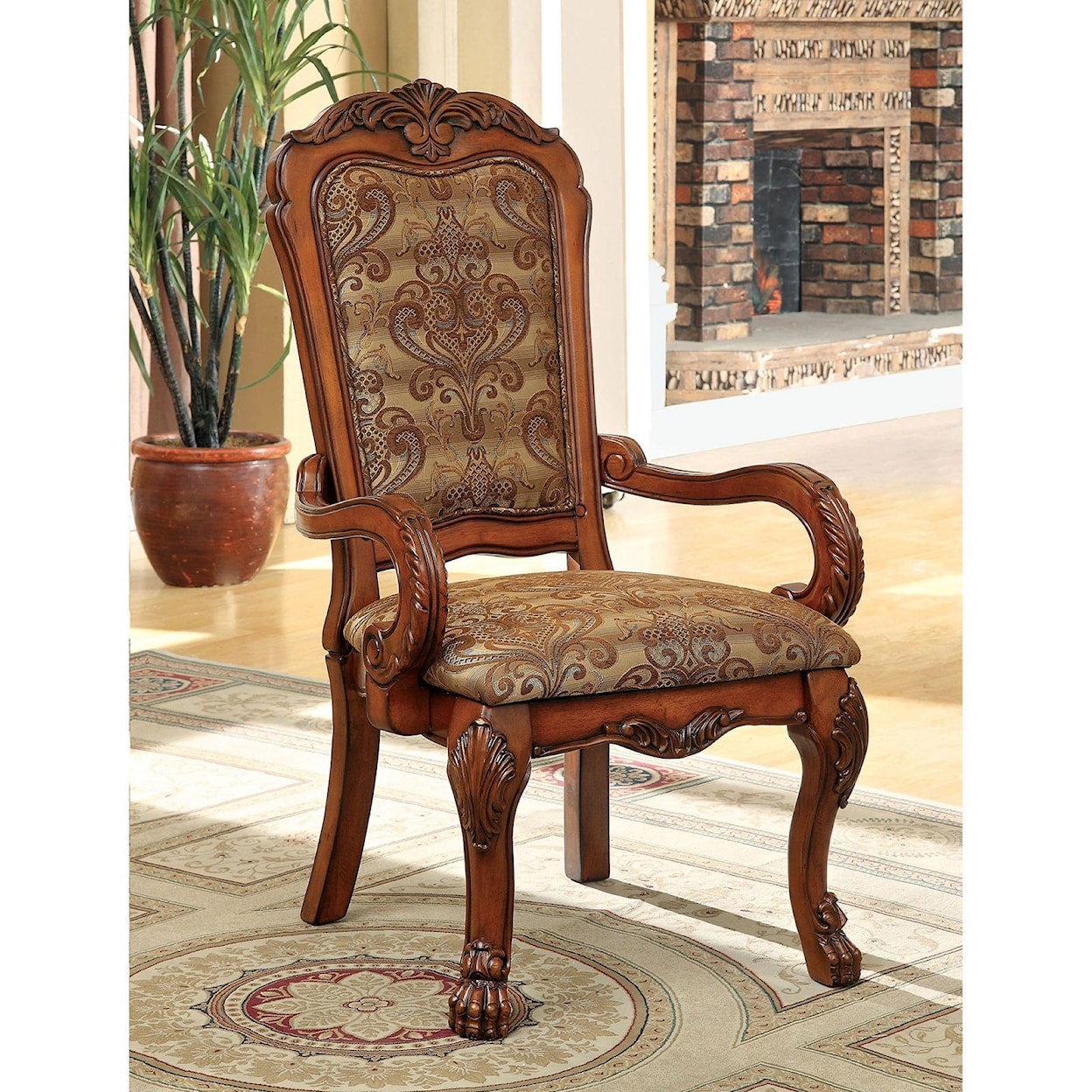 Furniture of America - FOA Medieve Set of Two Arm Chairs