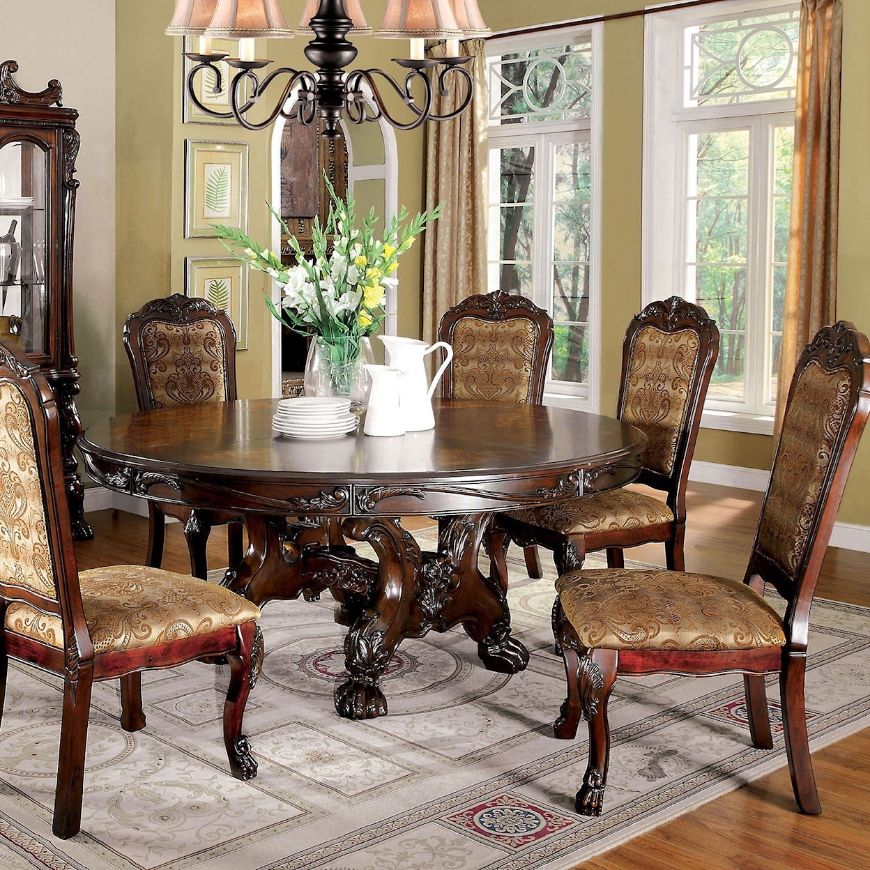 Furniture of America Medieve Round Dining Table