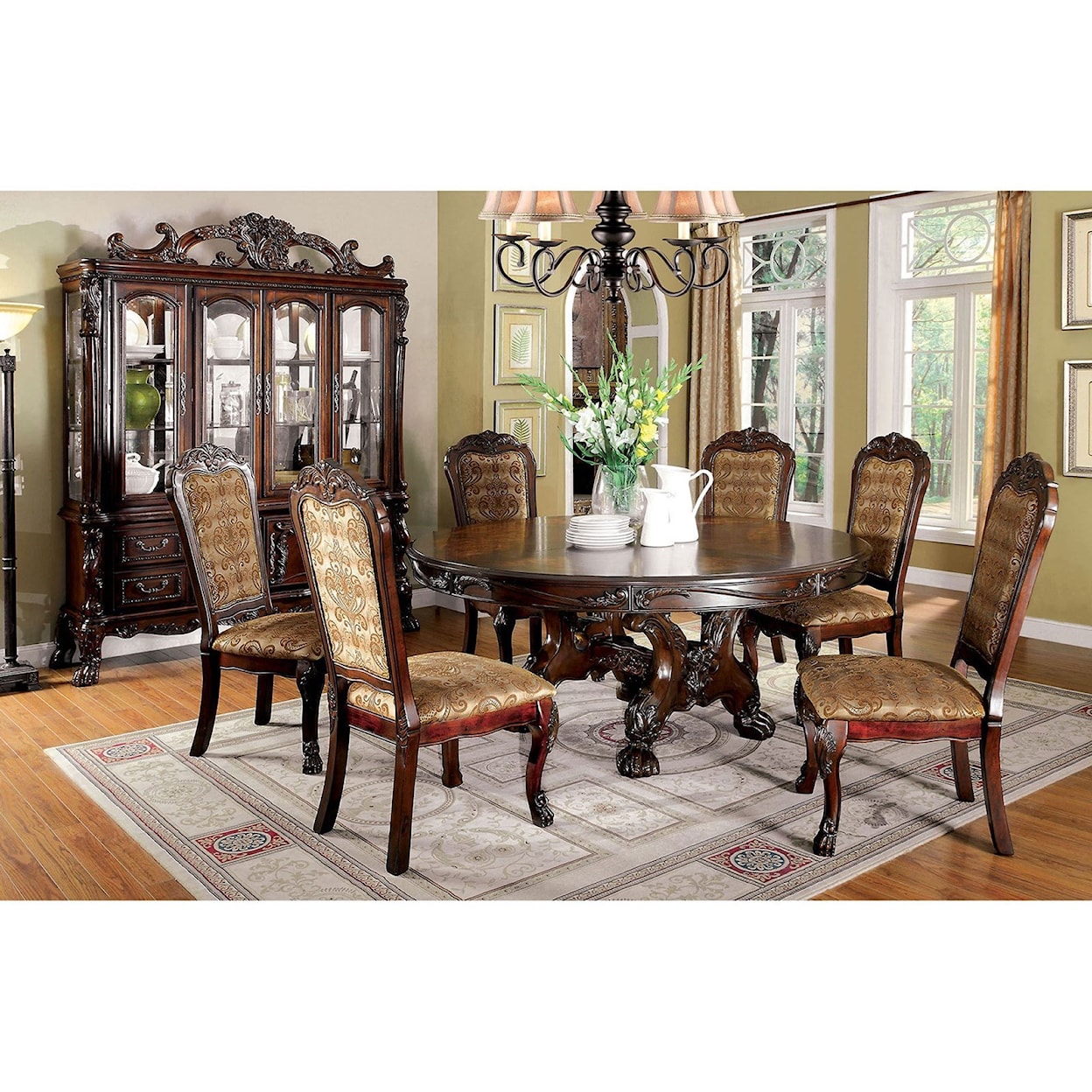 Furniture of America Medieve Round Dining Table
