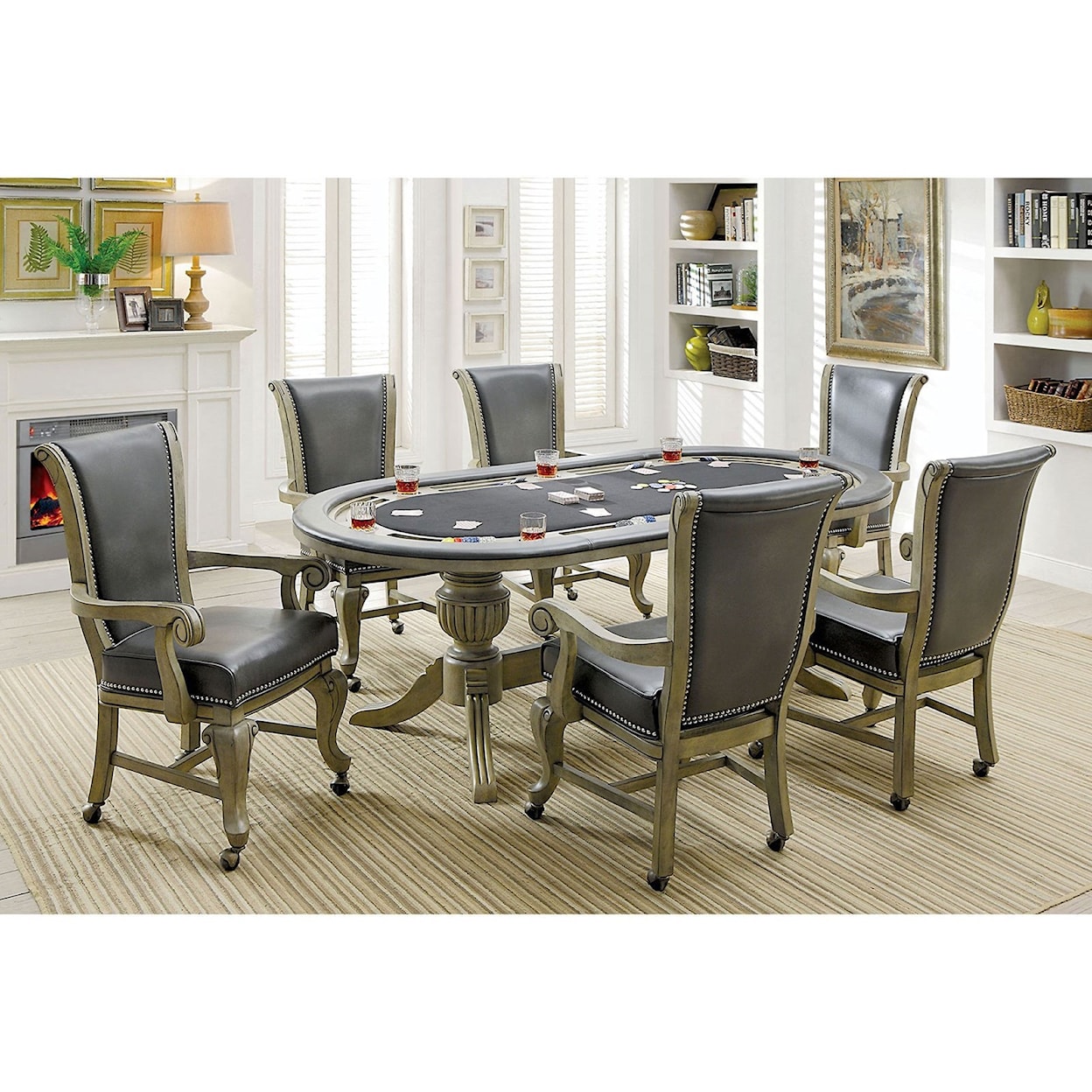 Furniture of America - FOA Melina Table + 6 Chairs