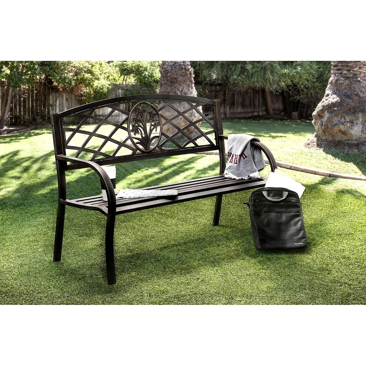 FUSA Minot Patio Steel Bench