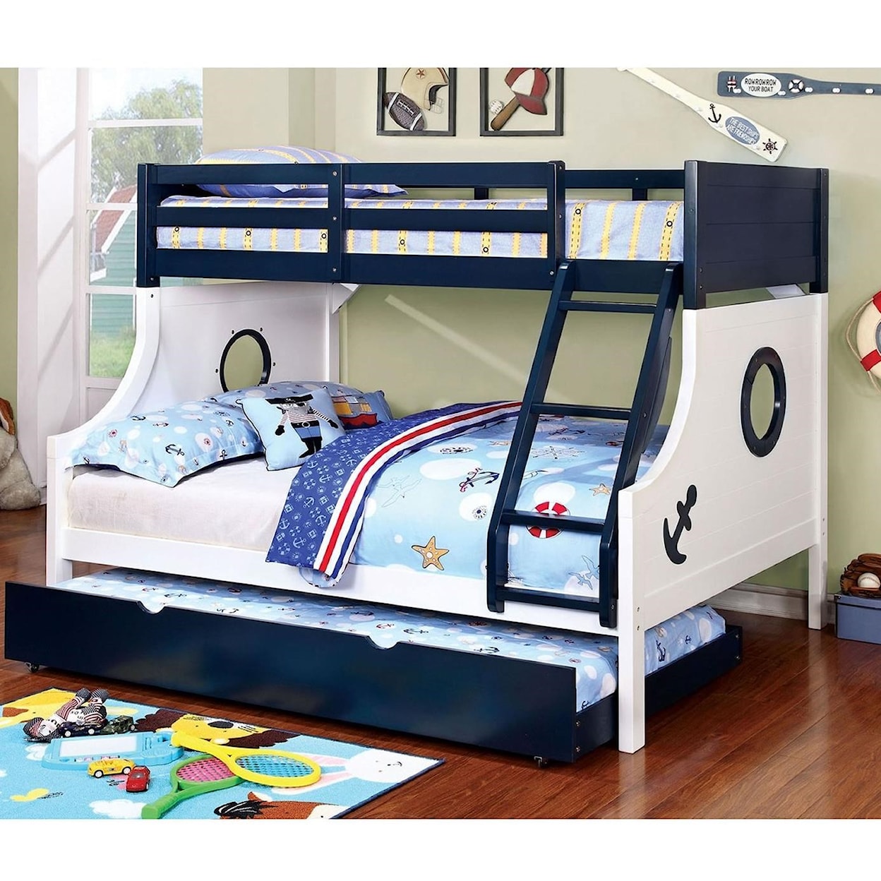 Furniture of America Nautia Twin over Full Bunk Bed