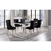 Furniture of America - FOA Neuveville 7 Pc. Dining Table Set, Black Chairs