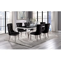 7 Pc. Dining Table Set, Black Chairs