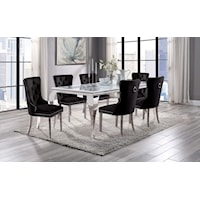 7 Pc. Dining Table Set, Black Chairs