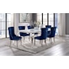 Furniture of America - FOA Neuveville 7 Pc. Dining Table Set, Navy Chairs