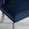 Furniture of America - FOA Neuveville 7 Pc. Dining Table Set, Navy Chairs