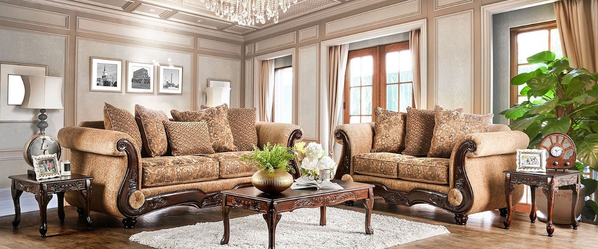 Traditional Sofa and Love Seat