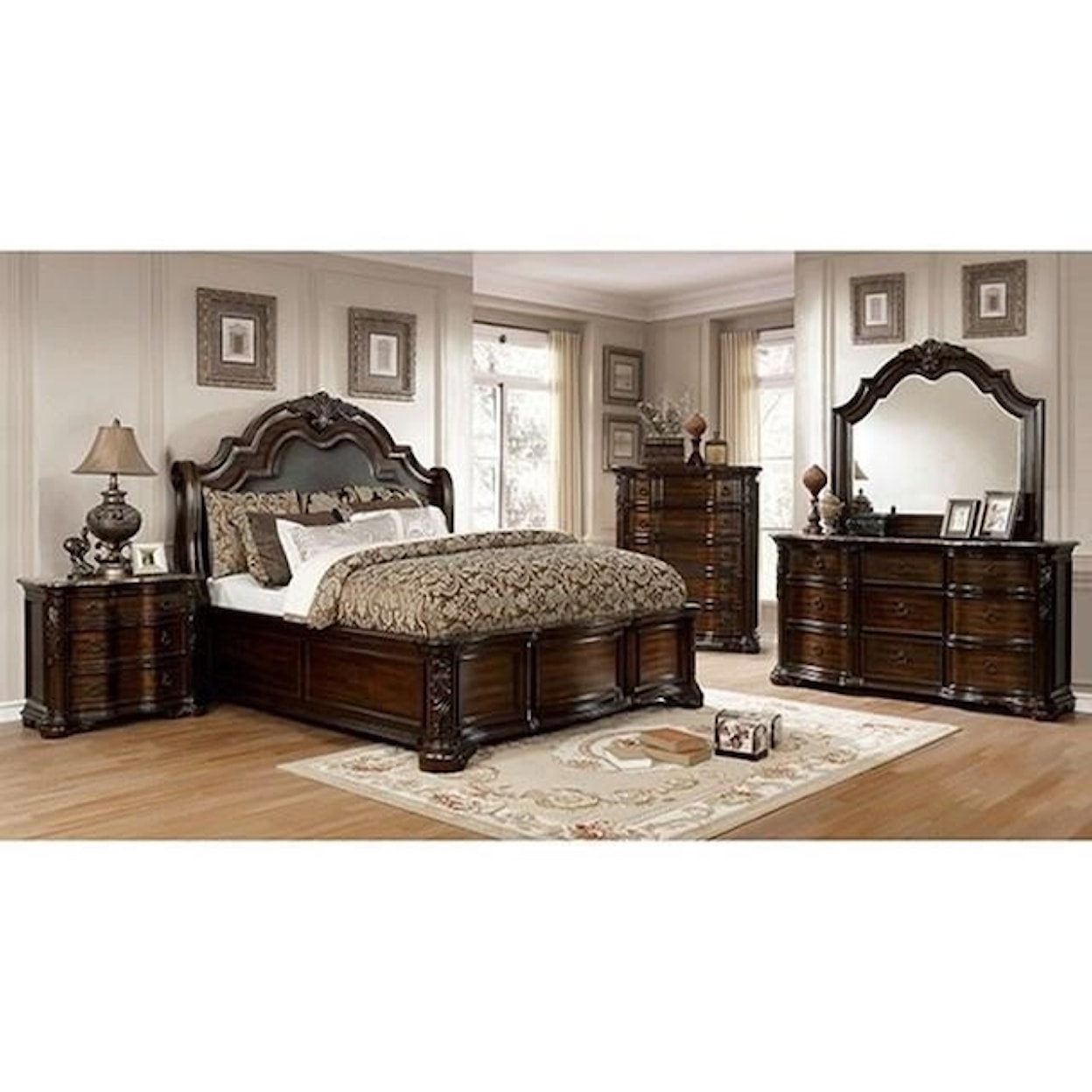 Furniture of America Niketas King Panel Bed 