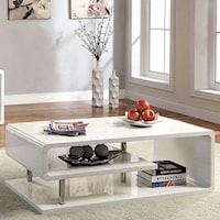 Contemporary Cocktail Table with Open Shelving