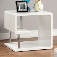 Contemporary End Table with Open Shelving