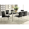 Furniture of America Oahu Glass Top Dining Table