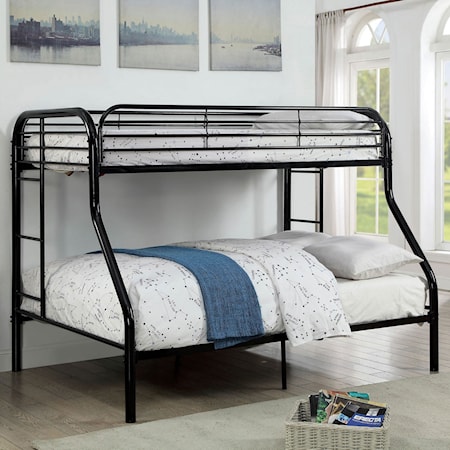 METAL BLACK TWIN/FULL BUNK BED |