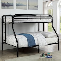 METAL BLACK TWIN/FULL BUNK BED |