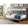 Furniture of America Opal METAL SILVER TWIN/FULL BUNK BED |