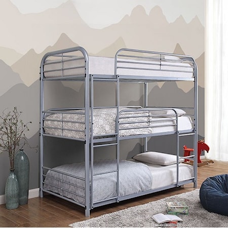 Twin-over-Twin-over-Twin Bunk Bed
