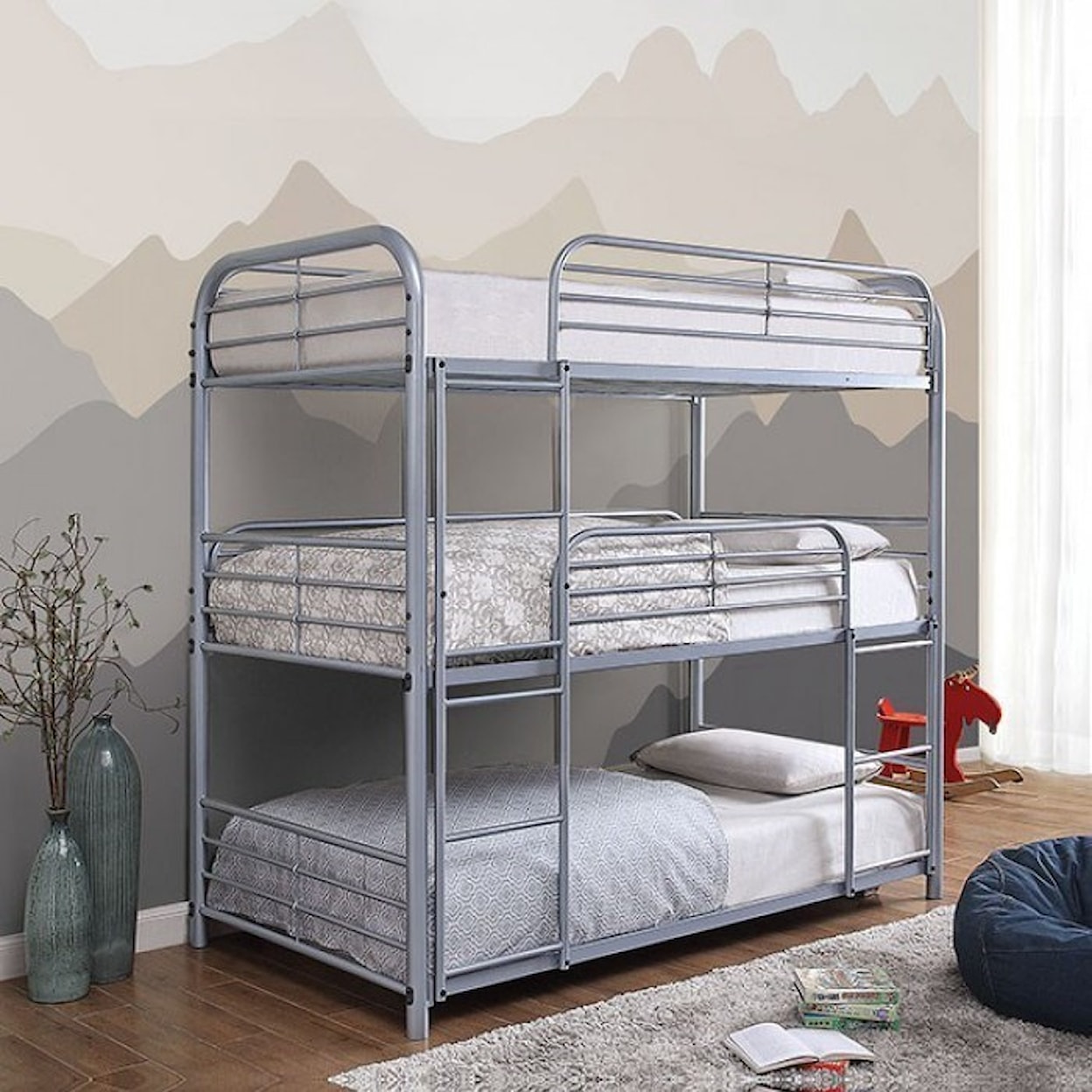 FUSA Opal Twin-over-Twin-over-Twin Bunk Bed