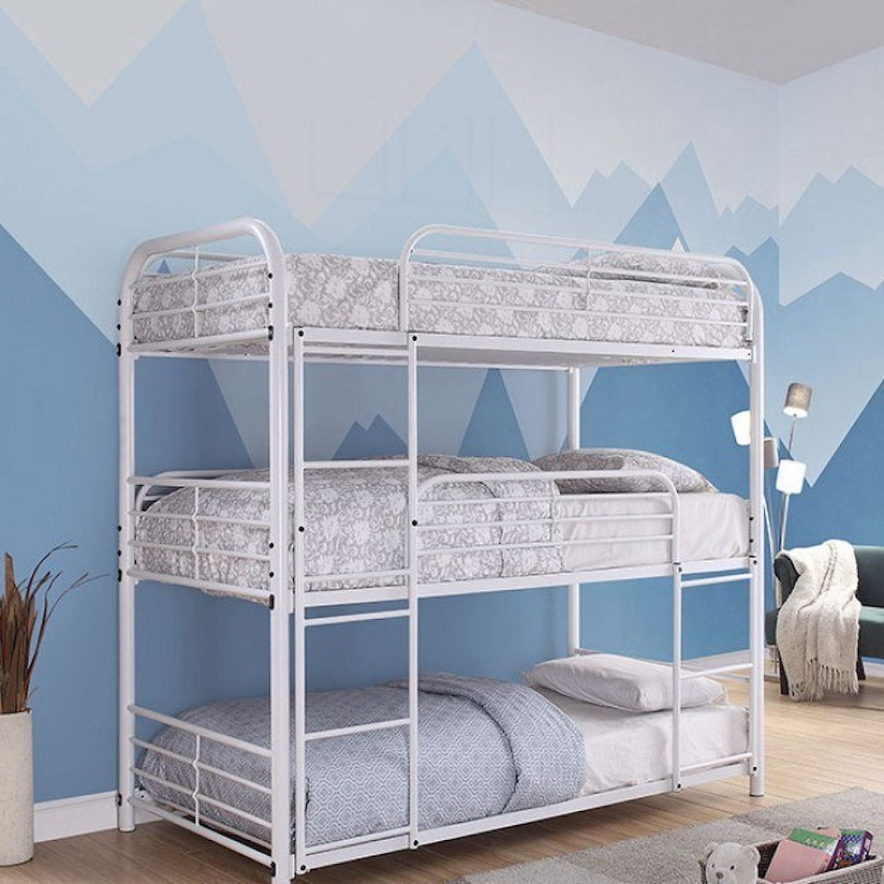 FUSA Opal Twin-over-Twin-over-Twin Bunk Bed