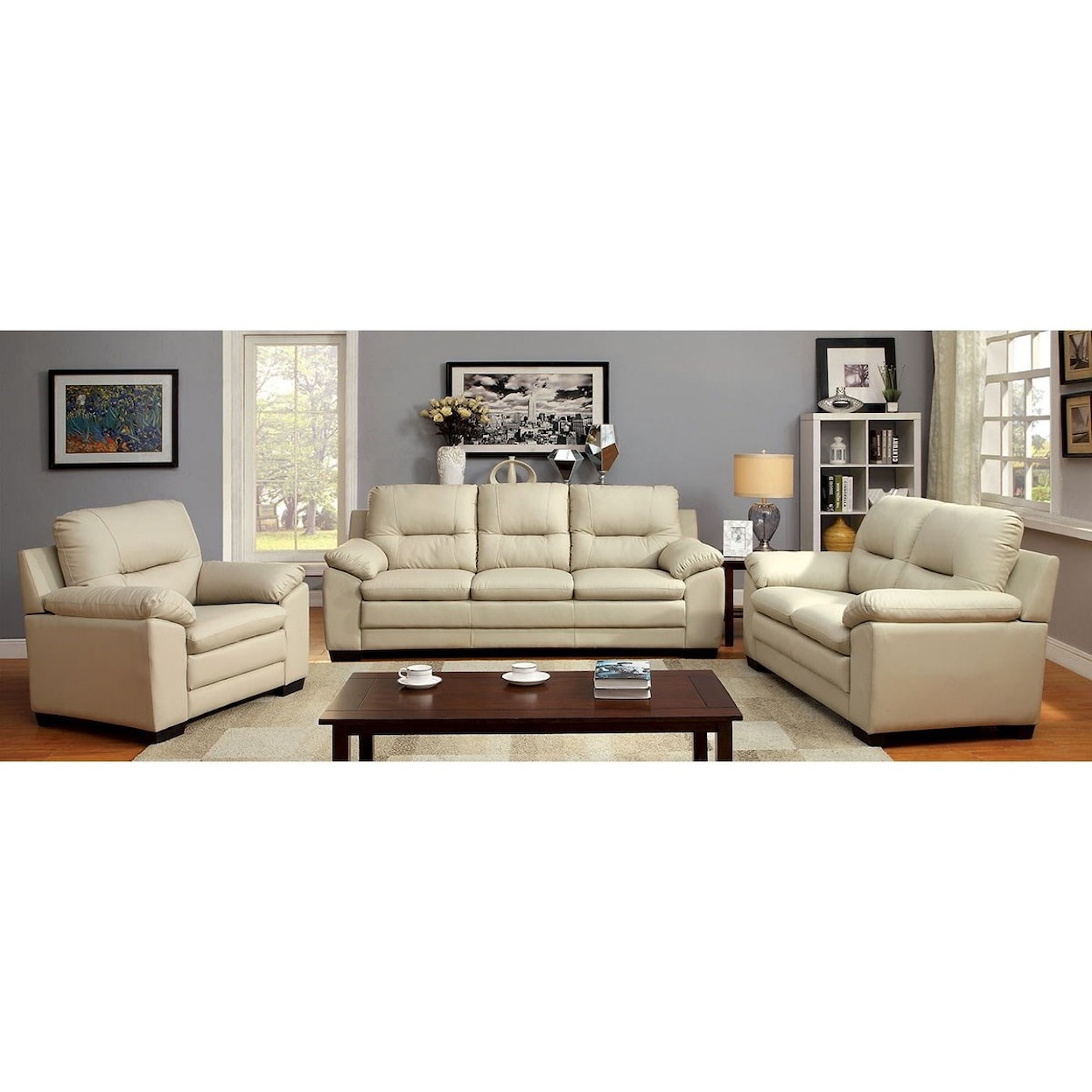 Furniture of America Parma Sofa + Love Seat