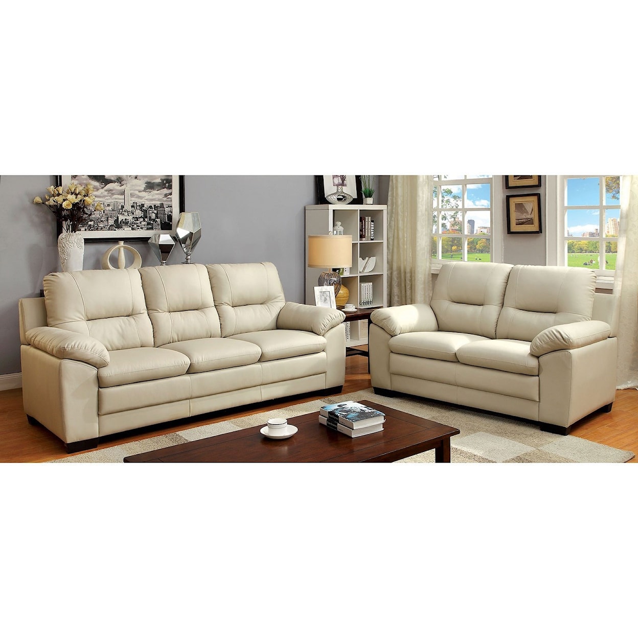 Furniture of America - FOA Parma Sofa + Love Seat + Chair