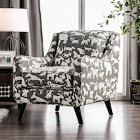 Animal Pattern Chair with Splayed Legs
