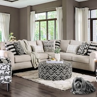 Contemporary Sectional with Rolled Arms