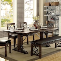Dining Table with Metal Accents