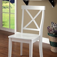 Set of Two Side Chairs with X-Backrests