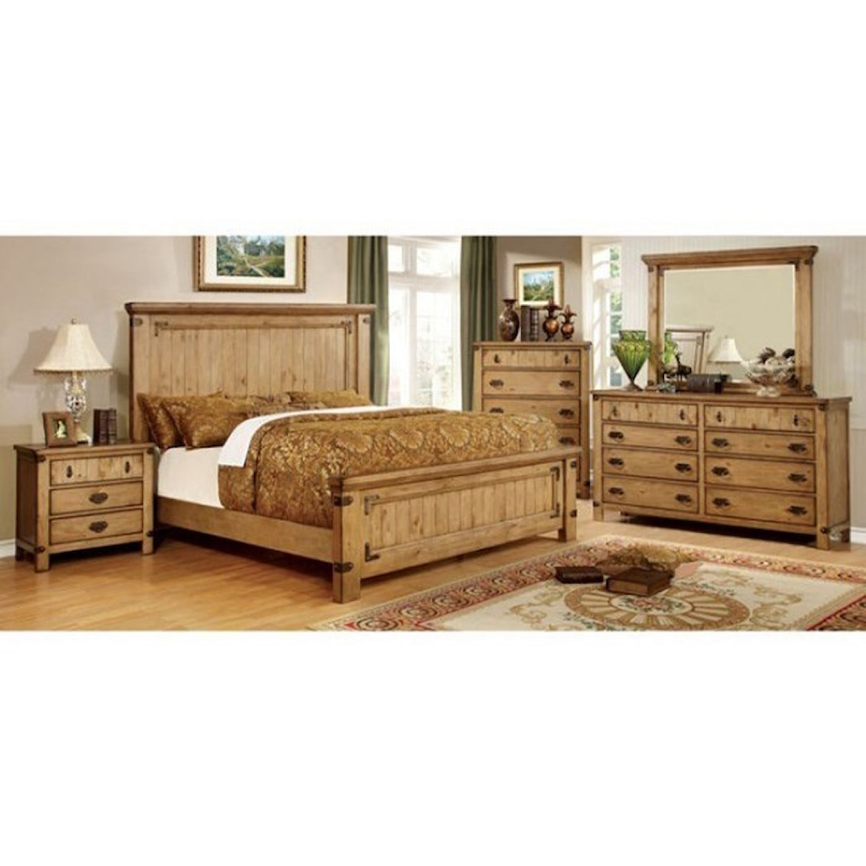 Furniture of America Pioneer King Bedroom Group