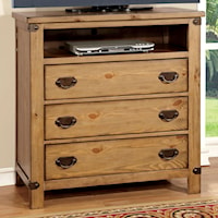 Cottage Style Media Chest with Metal Plated Hardware