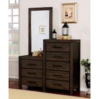 Transitional Dresser and Mirror Combination with 8 Drawers